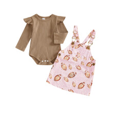 (18-24 Months, Khaki) Conjunto de outono para recém-nascidos.