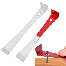 2pcs Pry Bar Set Stainless Steel Scraper Mini Crowbar Nail Puller for Carpentry and DIY Red Silver