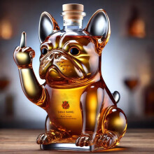 French Bulldog Whiskey Decanter Set with Glasses, Humorous Bulldog Design Gift for Whiskey Lovers