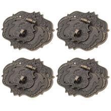 4pcs Antique Brass Hasp Latch Vintage Decorative Lock for Jewelry Boxes and Wine Cabinets