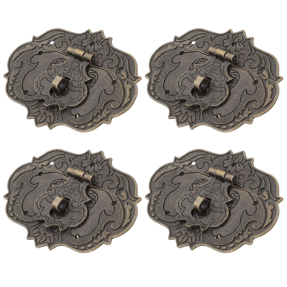 4Pcs Antique Brass Hasp Latch Vintage Decorative Lock For Jewelry Boxes And Wine Cabinets 9169991241388