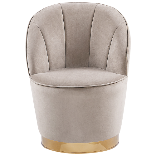 Beliani Armchair ALBY Velvet Light Beige 1