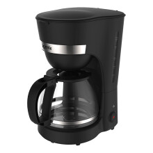Igenix 1.25L Filter Coffee Maker, 750W, Anti-Drip, Keep Warm Function, Boil-Dry Protection, Dishwasher Safe Glass Carafe, IGCM01286B, Black