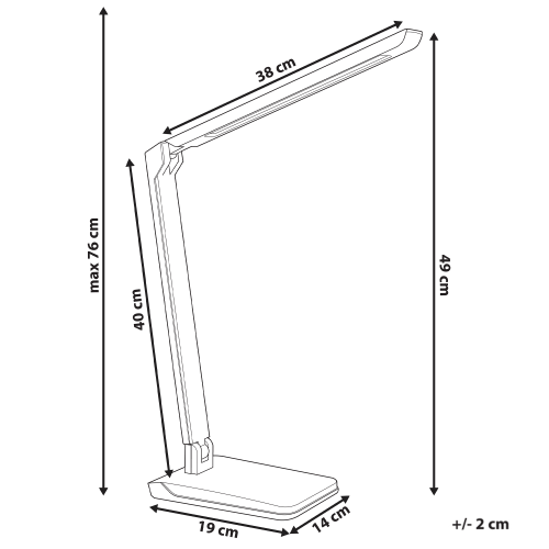 Beliani LED Desk Lamp PICTOR with Dimmer Dark Grey 2