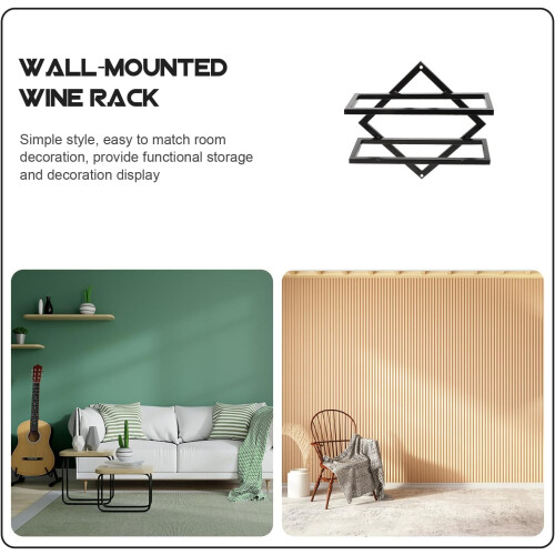 Wall Mounted Wine Rack Rust Resistant Metal Bottle Holder Space Saving Shelf for Kitchen Bar 2
