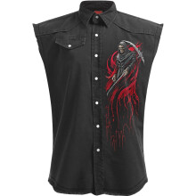 Spiral - SCREAMING DEATH - Sleeveless Stone Washed Worker Black