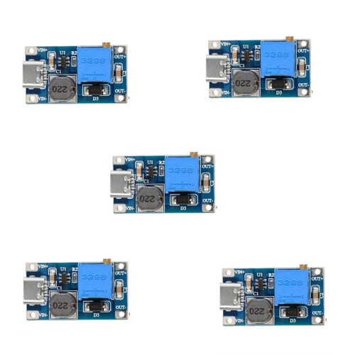 5 StüCk 2A - MT3608 Step--Boost-Modul mit TYPE-C-USB, Step--Boost-Konverter-Netzteil-Spannungsregler