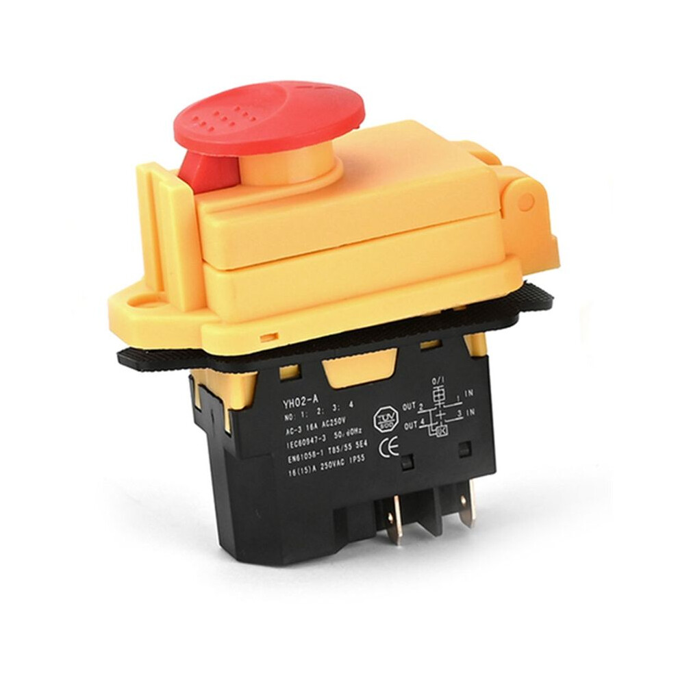 Yh02-A Electromagnetic 250V 16A 4Pin Start Push Button For Machine Tool Equipment Waterproof 4711672665270