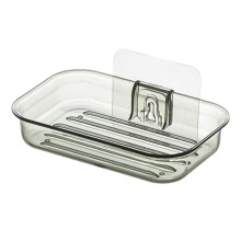 Easy Installation Soap Holder Kitchen Wall Mount Dish No Drill Modern Clear Drain Bathroom Shampoo Bar ShowerContainer B
