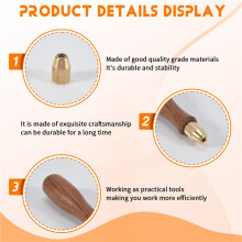 Wood File Handle Wooden Handles with Brass Collet Chuck for Small Files Accessories DIY