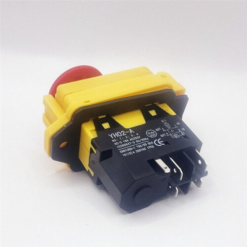 YH02-A Electromagnetic  250V 16A 4PIN Start Push Button for Machine Tool Equipment Waterproof 2