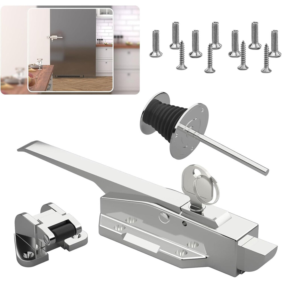 Walkin Cooler Door Latch Set With Adjustable Chrome Commercial Freezer Handle And Interior Release 9771547215844