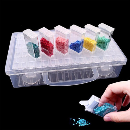 64 Grids Diamond Paint Storage Box Portable Seed Bead Organizer Case DIY Nail Art Plastic Container 1