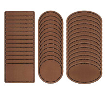 90 Pcs Leatherette Blank Hat Patches Iron Leatherette Patch Rustic Faux Leather Patches for Jacket Backpack