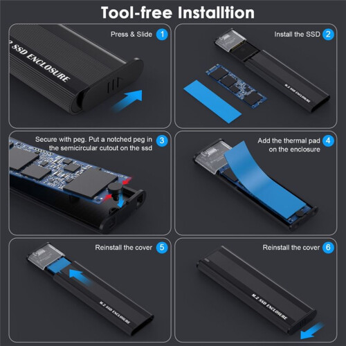 M2 SSD Case NGFF 5Gbps  Protocol M.2 to USB 3.1 Gen1 SSD Adapter for NGFF  SSD Disk Box M.2 SSD Case 1
