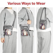Clear Bag Stadium Approved, Clear Purse with Adjustable Shoulder Strap for Sports Outdoor,Grey