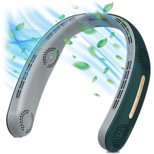 Neck Fan, 4000MAh Portable Neck Fan 360 Bladeless Cooling Personal Neck Fan Rechargeable Hand-Free Neck Fan Green