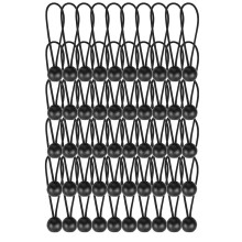 Bungee Cords 6 Inch, 50 Pcs Heavy Duty Bungee Balls, Tarp Bungee with Balls, Black High Elastic Bungee Ties