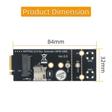 M.2(NGFF) Key B Adapter with SIM Slot for 3G/4G/5G Module Supports SIM Card and 3042/3052 Type M.2 Key B Card Size
