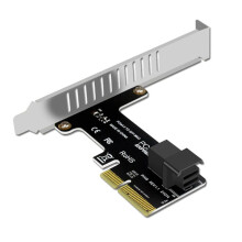 Tarjeta Adaptadora Pcie una SFF 8643 4X/8X Tarjeta de 2 Puertos U.2 para Convertidor Nvme SSD Tarjeta de ExpansióN de Disco Duro para Escritorio