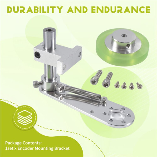 200mm Aluminum Polyurethane Industrial Encoder Wheel Measuring Wheel with Type 20mm Aluminum Encoder Mounting Bracket 2