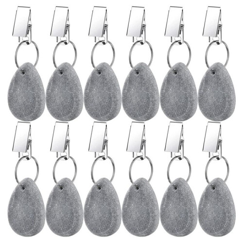 12 Pieces Tablecloth Weights Tablecloth Pendant Teardrop Shape Table Cover Weights Stone Table Weights Hangers