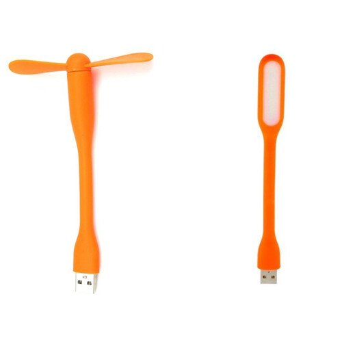 Multifunctional USB  Desktop  Fan with Universal USB Light -Saving Portable LED Light,Orange