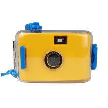 Underwater Film Camera Waterproof 35mm Point and Shoot Fixed Focus with Wrist Strap Yellow