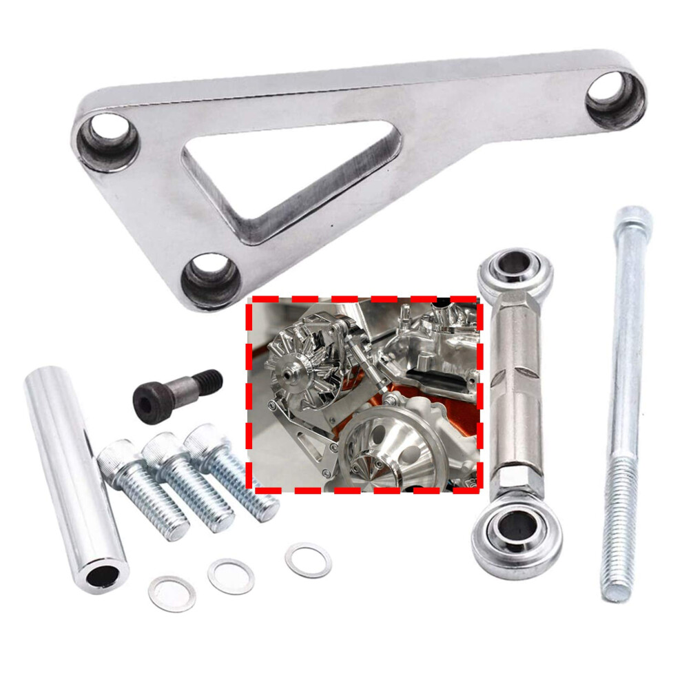 Alternator Bracket Chrome Polished Aluminum For Chevy Sbc 350 Long Water Pump Direct Fit 9169991237978