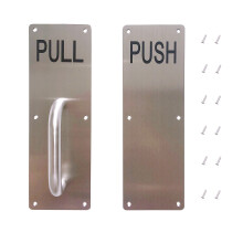 Commercial Stainless Steel Door Handle Pull and Push Plate 11.8 x 3.2 Inch Corrosion Resistant