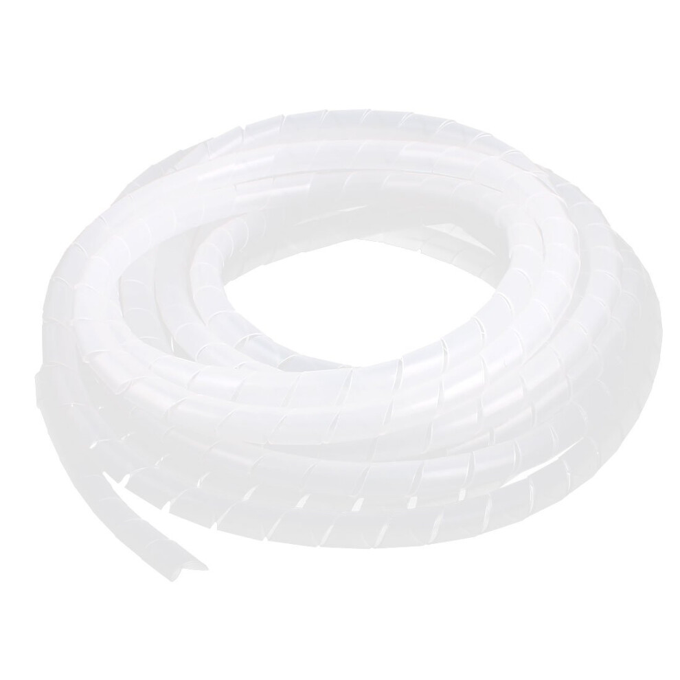 White Spiral Cable Wrap 17.4Ft 10Mm Plastic Cable Management Sleeve For Flexible Cable Organizer 9771547216131
