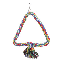 Chewing Toy For Parrots, Colorful Rope Perch With Bell Bird Swing Flexible Climbing Stand For Budgies, Adjustable Shape Non Toxic Bird Cage