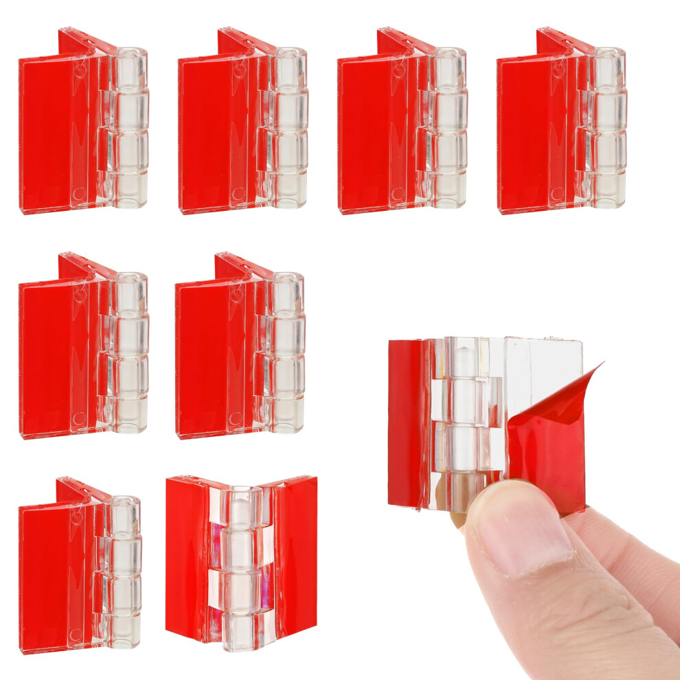 8Pcs Clear Acrylic Hinges Selfadhesive Impactresistant For Cabinets Aquarium Lids 35X25mm 9771547216261
