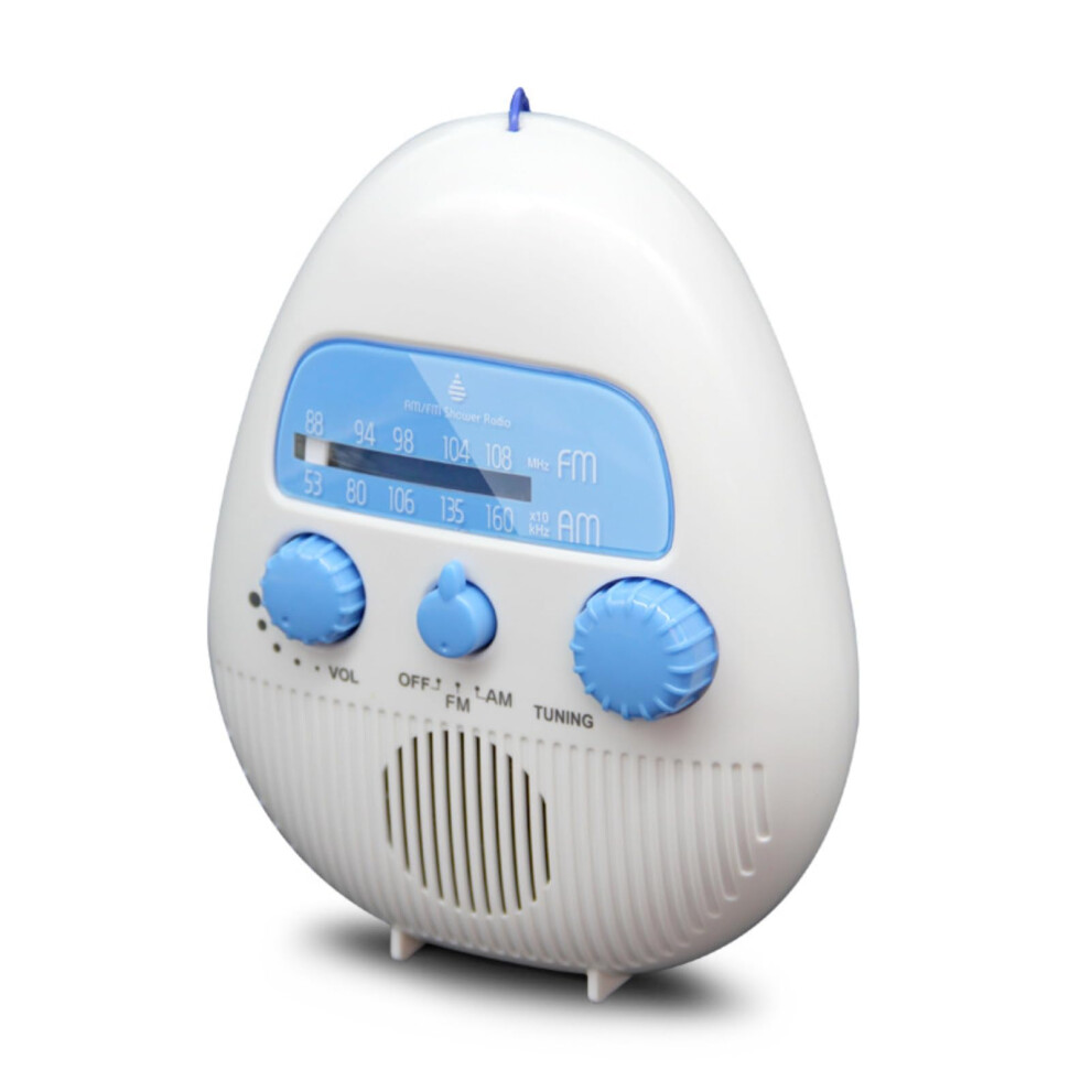 Waterproof Am Fm Shower Radio With Clear BuiltâIn Speaker For Bathroom Use 9169991238364