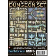 Essential RPG Battle Maps: Dungeon Set - 6 Wet/Dry Erase Battle Maps with 1 inch grid - Board Game