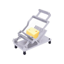 Adjustable Stainless Steel Cheese Slicer Board with Wire Cutter for Precision Thickness
