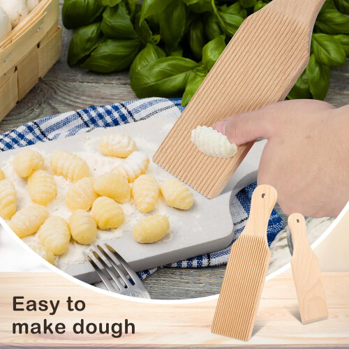 Wooden Gnocchi Board Set 2 Pcs Pasta Making Tools for Precise Shaping with Ergonomic Grip 2