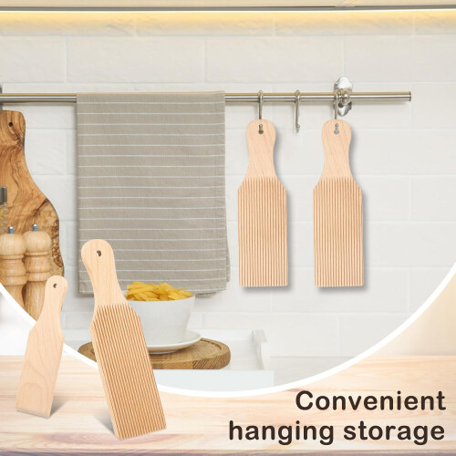 Wooden Gnocchi Board Set 2 Pcs Pasta Making Tools for Precise Shaping with Ergonomic Grip 1