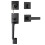 Matte Black Front Door Handle with Deadbolt, Modern Entry Lock Set, Secure Keyed Reversible Lever 1
