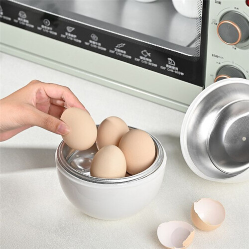 Microwave Egg Boiler Quick 5-Minute Cooker for Hard or Soft Boiled Eggs Steams  to 4 Eggs Multi-Use Steamer Function 2