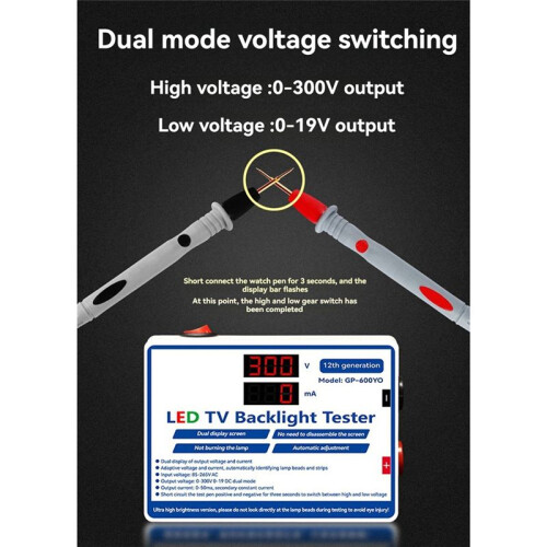 LED Tester 0-300V Output LED TV Backlight Tester Multipurpose LED Strips Beads Bar Light Lamp Test Tool EU Plug 1