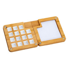 15 Grid Portable Sketchbook Palette,  Walnut Wood Color Palette Box Travel Watercolor Case for Drawing Wood Color
