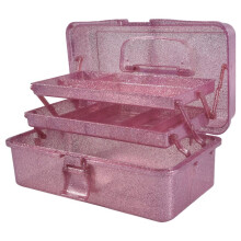 Glitter & Tool Storage Box,3-Layer Stackable Carry Tackle Box Sewing Box Organizer for Art