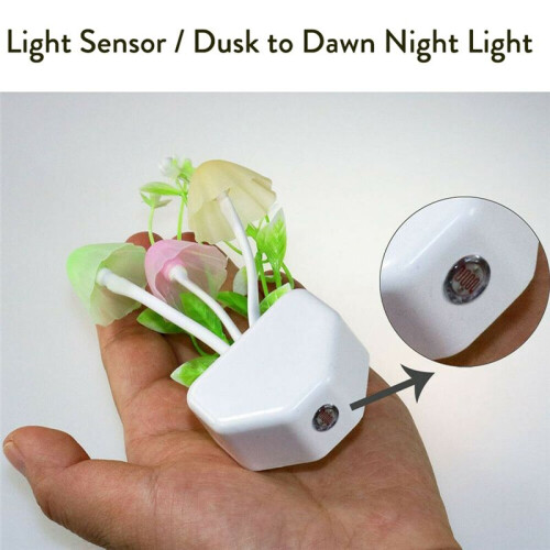 2PCS Mushroom LED Night Light Wall Lamp with Weed Leaf  Saving Bedroom Lamp EU Plug 2