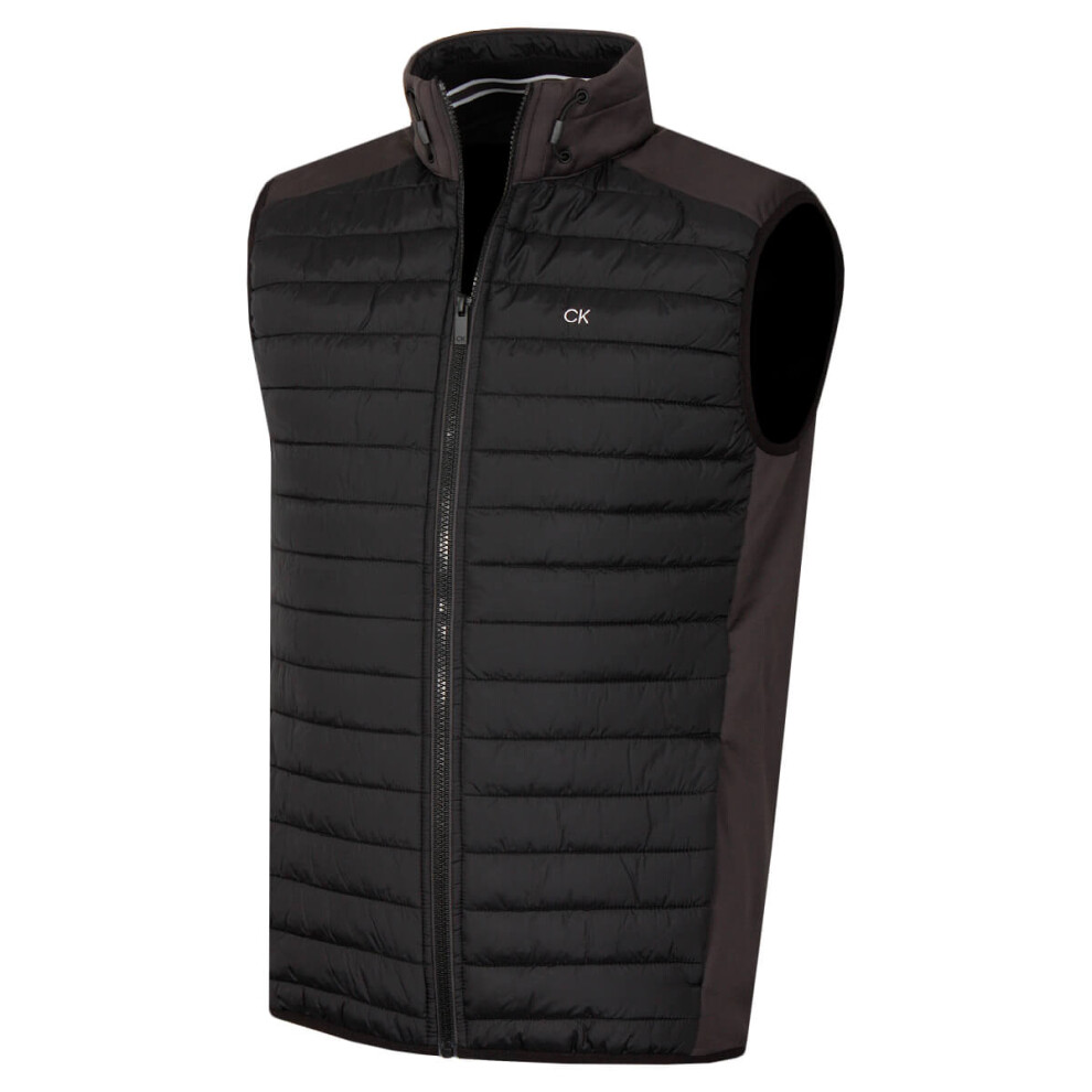 Calvin Klein (L, Storm/Black) Mens Hybrid Insulate Bodywarmer Golf Gilet Black