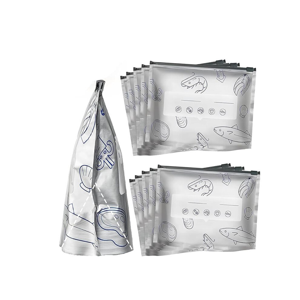 30Pcs Reusable Aluminum Foil Sealable Storage Bags, Resealable Vacuum Zipper Pouches Stand Foil Sealable Bags 6031263476626