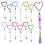Framendino, 12 Pack Heart Shaped Beadable Keychain with Snap Hook for DIY 1