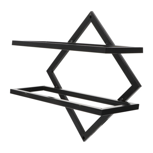 Wall Mounted Wine Rack Rust Resistant Metal Bottle Holder Space Saving Shelf for Kitchen Bar
