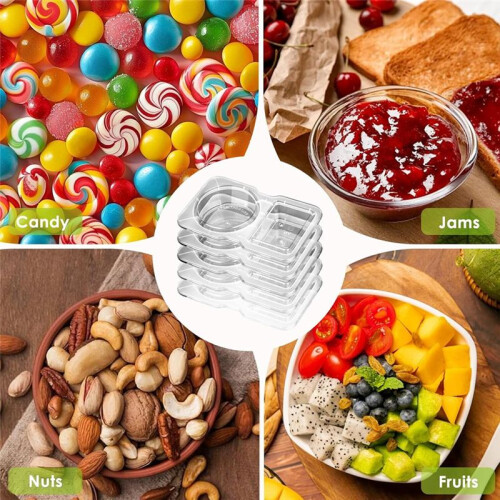 20 PCS Snack Containers with Lid Leakproof Dipping Containers with 2 Compartments Reusable Snack Containers 1