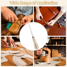 7PCS Leather Sewing Awl Needle-with Copper Handle, 3 Rolls 50 M Nylon Cord Thread and 2PCS Thimble for Shoes Repair